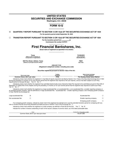 Thumbnail First Financial Bankshares 10-Q Quarterly Report FY2022 