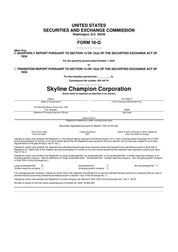 Thumbnail Champion Homes 10-Q Quarterly Report FY2023 