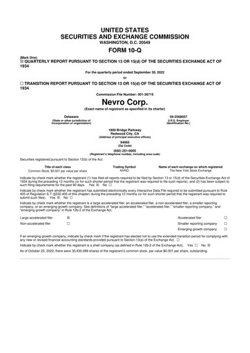 Thumbnail Nevro
 10-Q Quarterly Report FY 