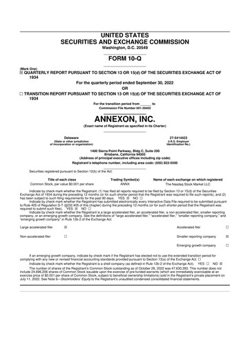 Thumbnail Annexon 10-Q Quarterly Report FY 