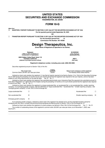 Thumbnail Design Therapeutics 10-Q Quarterly Report FY 