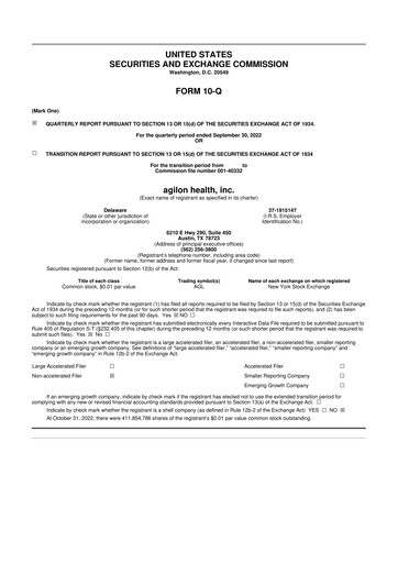 Thumbnail Agilon Health 10-Q Quarterly Report FY2022 