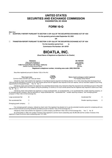 Thumbnail BioAtla 10-Q Quarterly Report FY2022 