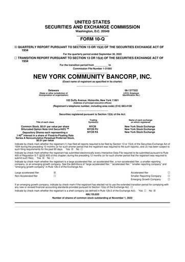 Thumbnail Flagstar Bank 10-Q Quarterly Report FY2022 