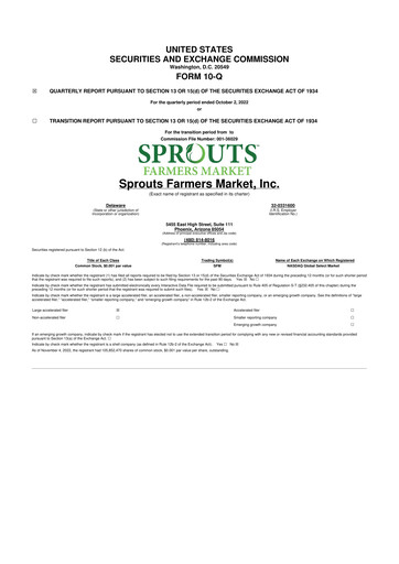 Thumbnail Sprouts Farmers Market 10-Q Quarterly Report FY2022 