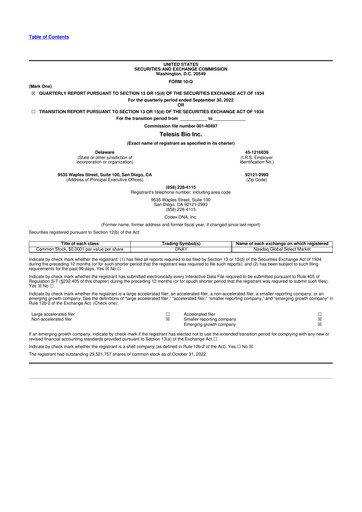 Thumbnail Telesis Bio 10-Q Quarterly Report FY2022 