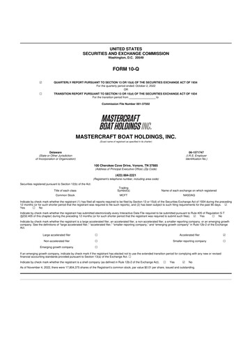 Thumbnail MasterCraft Boat 10-Q Quarterly Report FY2023 
