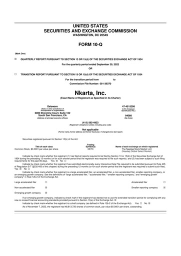 Thumbnail Nkarta 10-Q Quarterly Report FY 
