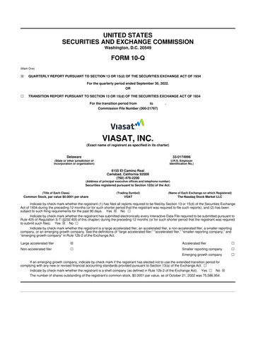 Thumbnail ViaSat 10-Q Quarterly Report FY2023 