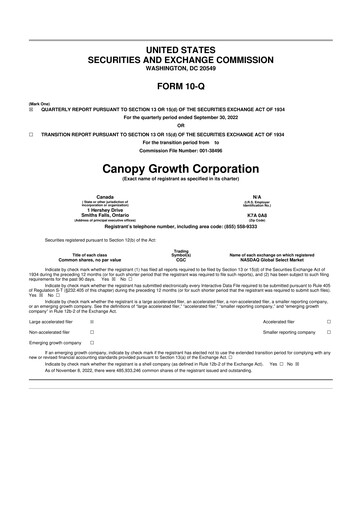 Thumbnail Canopy Growth 10-Q Quarterly Report FY2023 