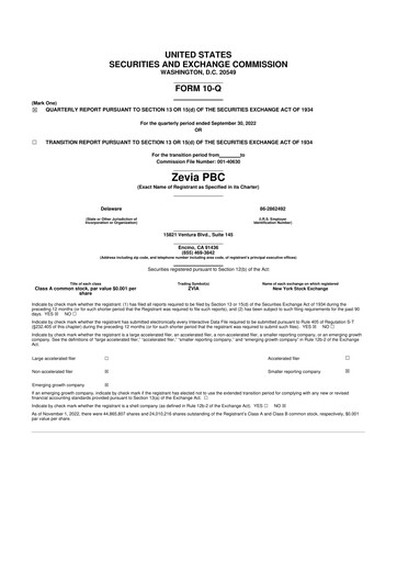 Thumbnail Zevia 10-Q Quarterly Report FY2022 