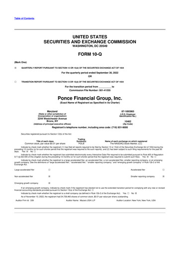 Thumbnail Ponce Financial Group 10-Q Quarterly Report FY2022 