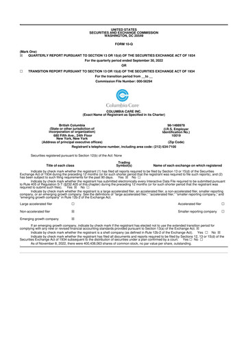 Thumbnail The Cannabist Company 10-Q Quarterly Report FY2022 