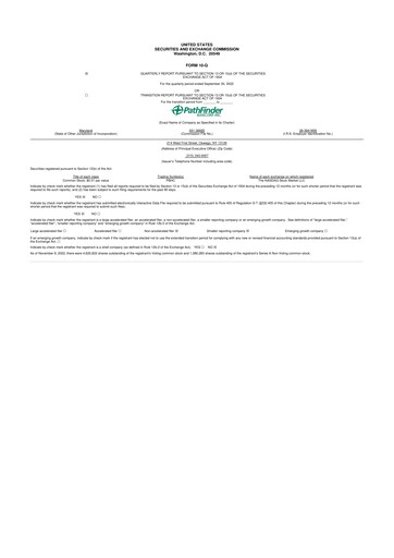 Vorschaubild Pathfinder Bancorp 10-Q Quartalsbericht 2022 