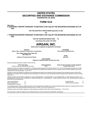 Miniature Airgain 10-Q Rapport trimestriel 2022 