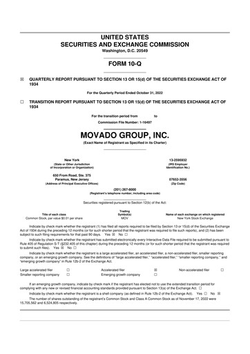Vorschaubild Movado Group 10-Q Quartalsbericht 2023 
