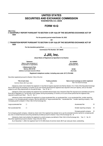 Thumbnail J.Jill
 10-Q Quarterly Report FY2022 