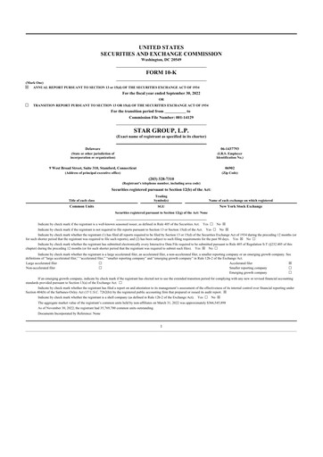 Thumbnail Star Group 10-K Annual Report 2022