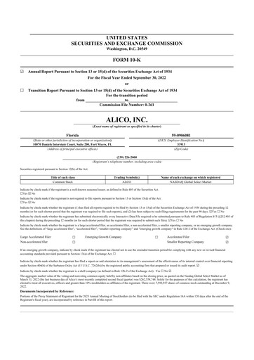 Thumbnail Alico
 10-K Annual Report 2022