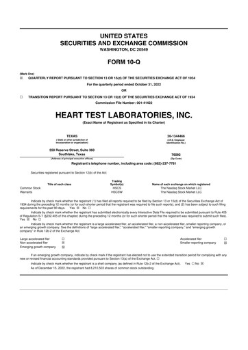 Vorschaubild HeartSciences Inc. 10-Q Quartalsbericht 2023 