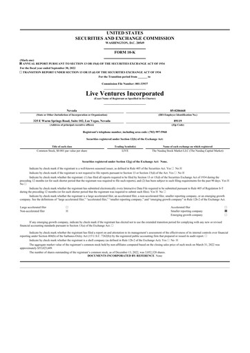 Thumbnail Live Ventures 10-K Annual Report 2022