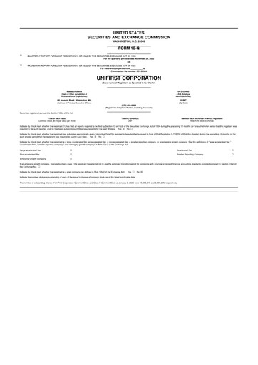 Vorschaubild UniFirst 10-Q Quartalsbericht 2023 