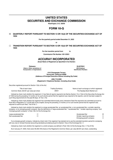 Thumbnail Accuray 10-Q Quarterly Report FY2023 