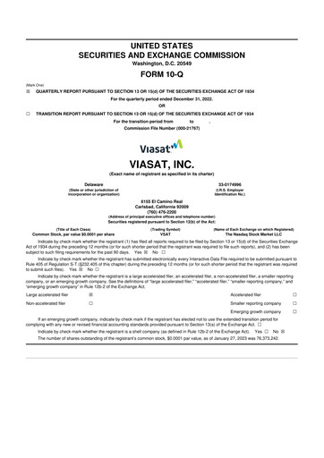 Thumbnail ViaSat 10-Q Quarterly Report FY2023 