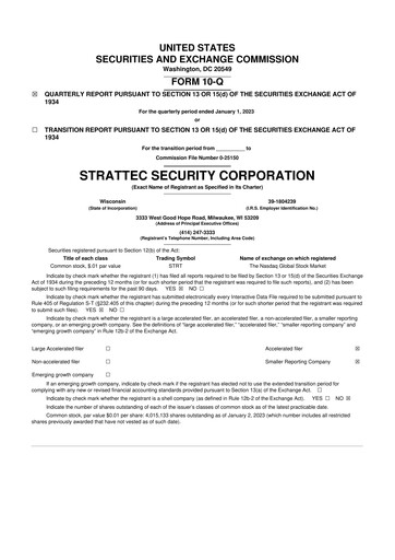 Vorschaubild Strattec Security 10-Q Quartalsbericht 2023 