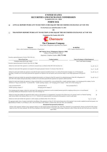 Thumbnail Chemours
 10-K Annual Report 2022