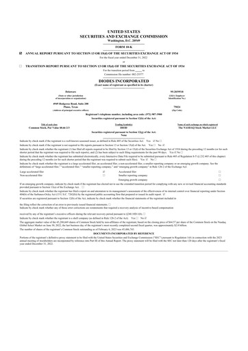 Thumbnail Diodes Incorporated 10-K Annual Report 2022