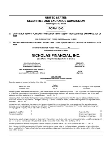 Thumbnail Old Market Capital Corporation 10-Q Quarterly Report FY2022 