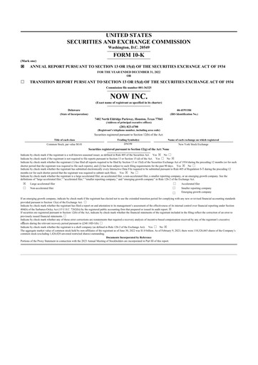 Thumbnail DNOW Inc. 10-K Annual Report 2022