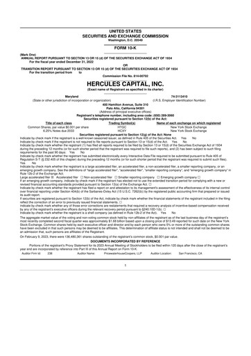 Thumbnail Hercules Capital
 10-K Annual Report 