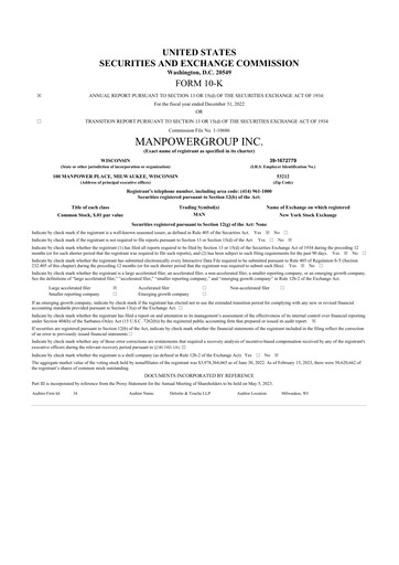 Thumbnail ManpowerGroup 10-K Annual Report 2022