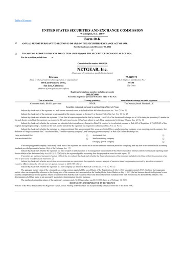 Thumbnail NETGEAR 10-K Annual Report 2022