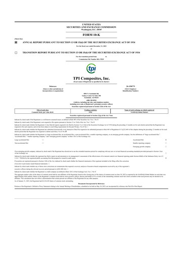 Thumbnail TPI Composites 10-K Annual Report 2022