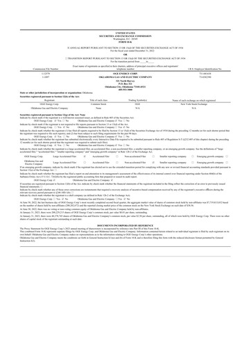 Thumbnail OGE Energy
 10-K Annual Report 2022