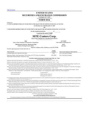 Thumbnail SITE Centers
 10-K Annual Report 2022