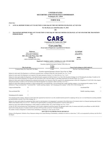 Thumbnail Cars.com 10-K Annual Report 2022