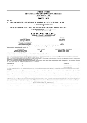 Thumbnail LSB Industries 10-K Annual Report 2022