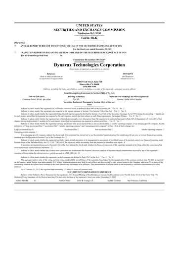 Vorschaubild Dynavax Technologies
 10-K Jahresbericht 2022