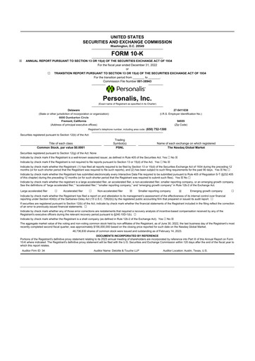 Thumbnail Personalis 10-K Annual Report 2022