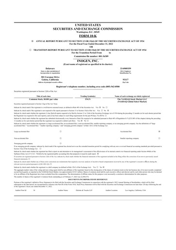 Thumbnail Inogen 10-K Annual Report 2022