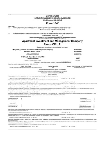 Thumbnail Aimco 10-K Annual Report 