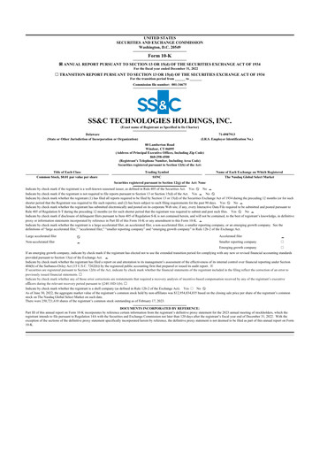 Thumbnail SS&C Technologies
 10-K Annual Report 2022