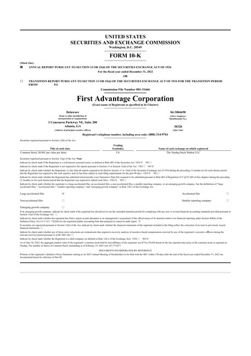 Thumbnail First Advantage 10-K Annual Report 2022