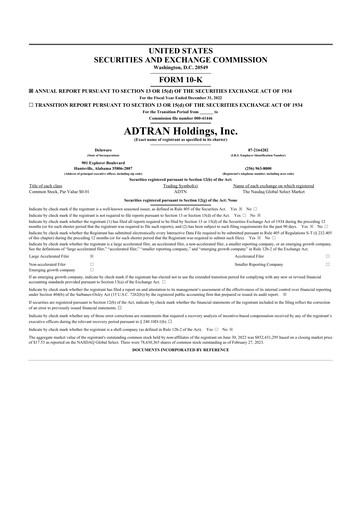 Thumbnail ADTRAN 10-K Annual Report 2022