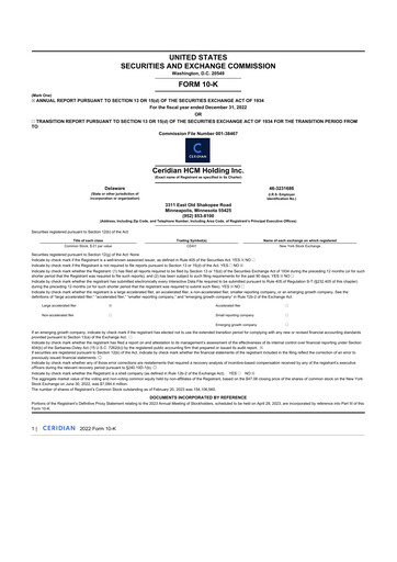 Thumbnail Dayforce 10-K Annual Report 2022