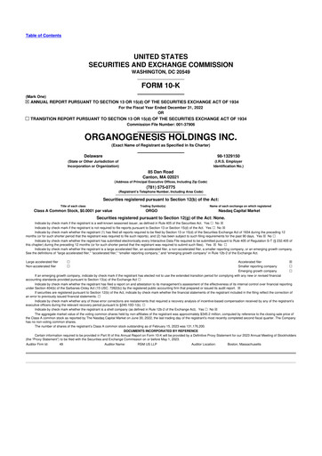 Thumbnail Organogenesis 10-K Annual Report 2022